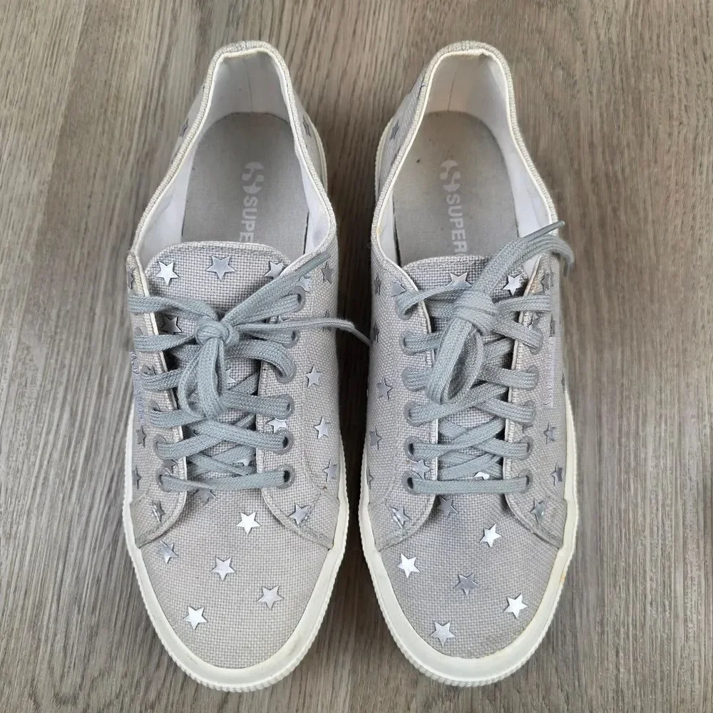 Superga Pyper America Silver Star Sneakers Size 9.5